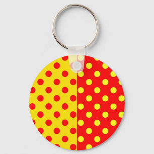 Llavero Diseño del patrón de puntos de polka amarillo medi