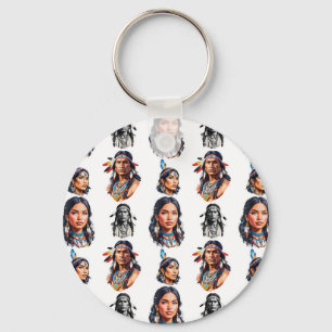 Llavero Diseño del patrón de tribu indígena nativo america