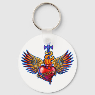 Llavero Diseño del Sagrado Corazón de Alas