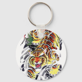 Llavero Diseño del tatuaje del tigre japonés