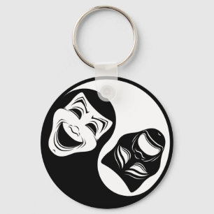 Llavero Diseño del teatro Yin Yang - Máscaras de comedia y