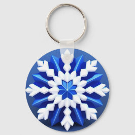 Llavero Diseño Detallado de Copo de Nieve Blanco