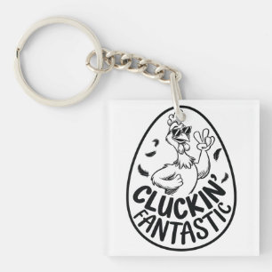 Llavero Diseño divertido con tema de pollo Cluckin 'Fantas
