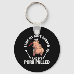 Llavero Diseño divertido de barbacoa para hombres y mujere