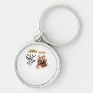 Llavero Diseño Divertido De Conversación De Oso Y Ciervo D
