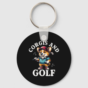 Llavero Diseño divertido de Corgi y amante del golf para h