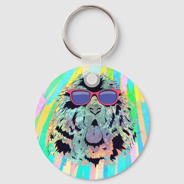 Llavero Diseño Divertido de Gafas de Sol para Perro Terran (Anverso)