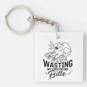 Llavero Diseño Divertido de Gato que Derrocha Mis Vidas