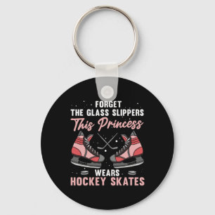 Llavero Diseño divertido de hockey sobre hielo para chicas