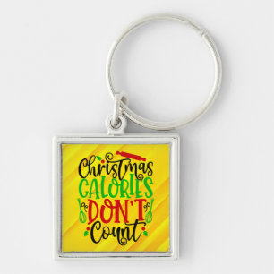Llavero Diseño divertido de Navidad donde las calorías no