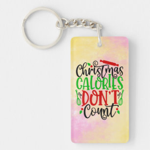 Llavero Diseño divertido de Navidad donde las calorías no