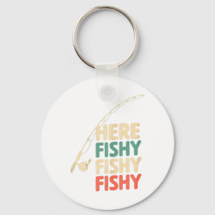 Llavero Diseño divertido de pesca Here-fishy pez B _1