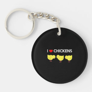 Llavero Diseño Divertido de Pollos Me Encantan Los Pollos