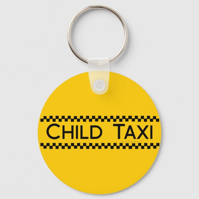 Llavero Diseño divertido de taxi infantil para padres/madr (Anverso)