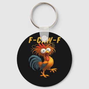 Llavero Diseño divertido esencial de pollo F-Caw-F