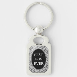 Llavero Diseño elegante Silver Best Mom Ever