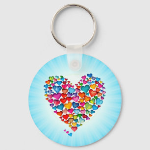 Llavero Diseño en acuarela de forma de corazón de San Vale