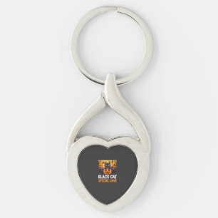 Llavero Diseño Especial de Gato Negro de Halloween Amor Ca