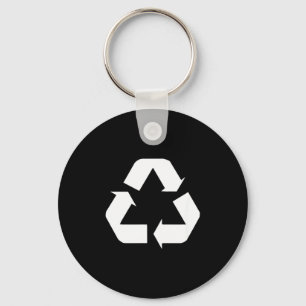 Llavero diseño estándar de señal de reciclaje clásico verd
