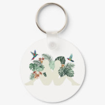 Diseño Estético de Hojas y Aves Tropicales