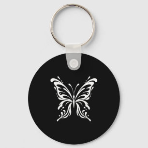Llavero Diseño Estético Floral de Mariposa con Arte de Lín