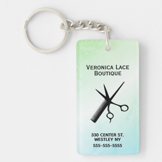 Llavero Diseño estético verde azul (Frente)