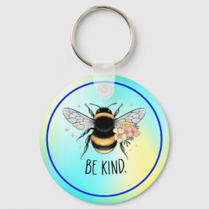 Llavero Diseño Floral Amable Abeja Lindo Inspirador