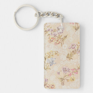 Llavero Diseño floral con peonías, lirios y rosas para S