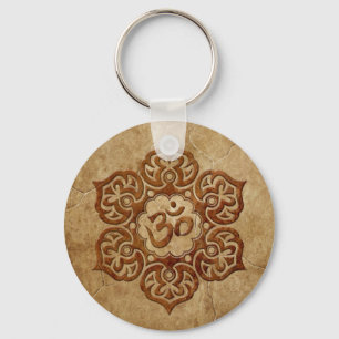 Llavero Diseño floral de piedra de Aum