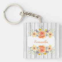 Diseño floral elegante y rústico añada tu nombre