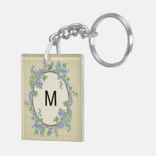 Llavero Diseño Floral Inicial