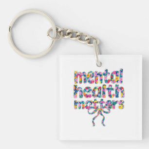 Llavero Diseño floral 🌸 la salud mental importa
