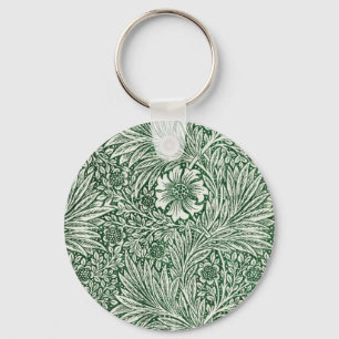 Llavero diseño floral verde caléndula de william morris