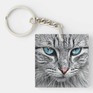 Llavero Diseño fractal de cara de gato-10682