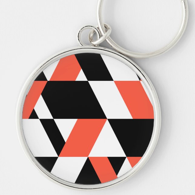 Llavero Diseño geométrico rojo-negro, moderno, moderno y m (Frente)