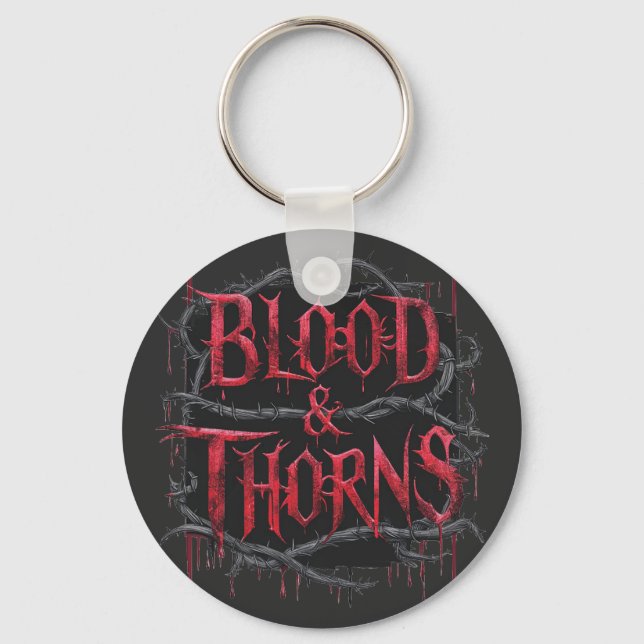 Llavero Diseño Gótico Sangre y Espinas – Oscuro y Transgre (Anverso)