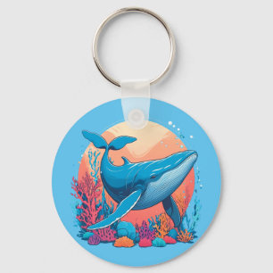 Llavero Diseño Gráfico Colorido De Una Ballena