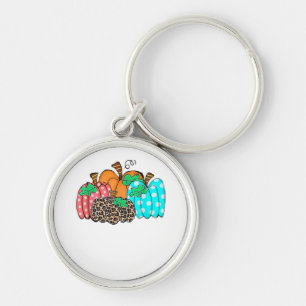 Llavero Diseño Gráfico de Calabaza con Estampado de Leopar
