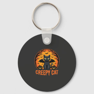 Llavero Diseño gráfico de gato espeluznante de Halloween m