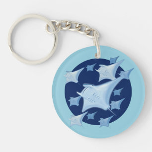 Llavero Diseño Gráfico Manta Ray Lover