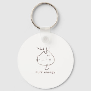 Llavero Diseño gráfico minimalista de gato boca abajo "Ene