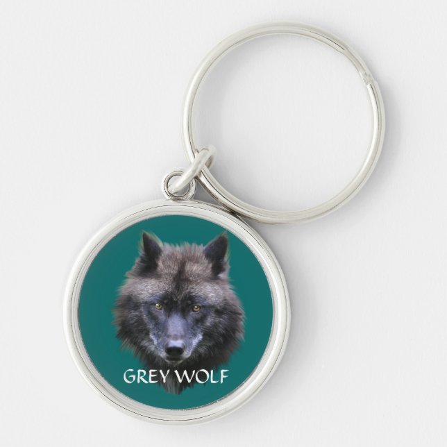 Llavero Diseño GRIS WOLF Arte Wildlife Key Ring (Frente)