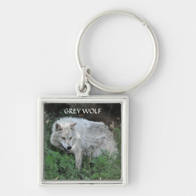 Llavero Diseño GRIS WOLF Arte Wildlife Key Ring (Frente)