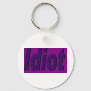 Llavero Diseño "idiota" con estilo púrpura