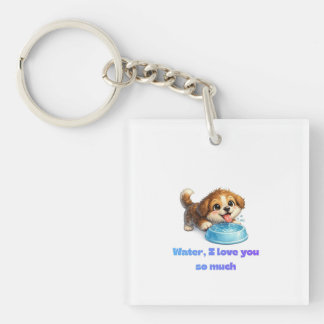 Llavero Diseño Inspirador de Perro Feliz Amante del Agua