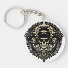 Llavero Diseño Intrincado de Cráneo