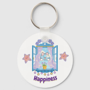 Llavero Diseño Kawaii de Gatito Feliz