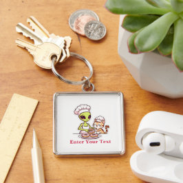 Llavero Diseño Kawaii de Gato Chef Alien Donut