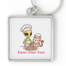 Diseño Kawaii de Gato Chef Alien Donut