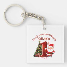 Llavero Diseño mágico de cumpleaños de Santa para niños